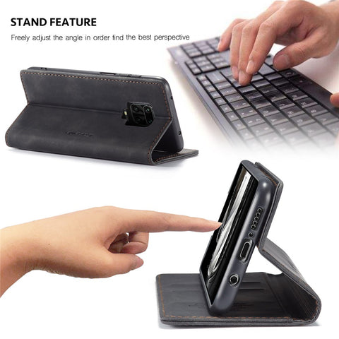 CASEME 013 Series Auto-absorbed Leather Wallet Case for Xiaomi Redmi Note 9 Pro/Note 9 Pro Max/Note 9S