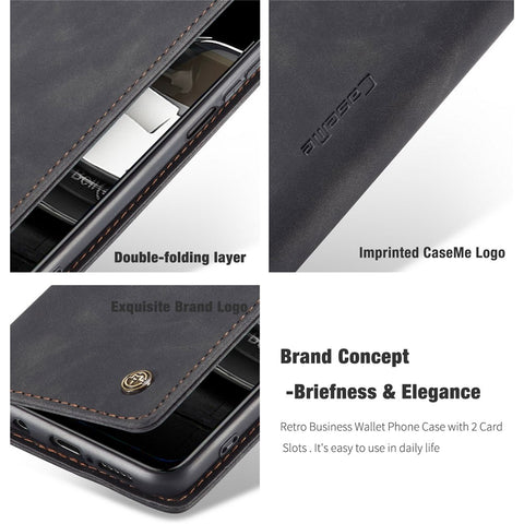 CASEME 013 Series Auto-absorbed Leather Wallet Case for Xiaomi Redmi Note 9 Pro/Note 9 Pro Max/Note 9S