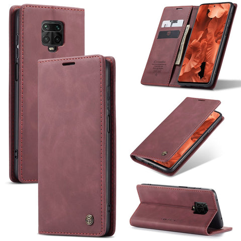 CASEME 013 Series Auto-absorbed Leather Wallet Case for Xiaomi Redmi Note 9 Pro/Note 9 Pro Max/Note 9S