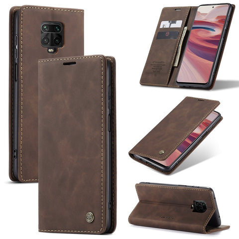 CASEME 013 Series Auto-absorbed Leather Wallet Case for Xiaomi Redmi Note 9 Pro/Note 9 Pro Max/Note 9S