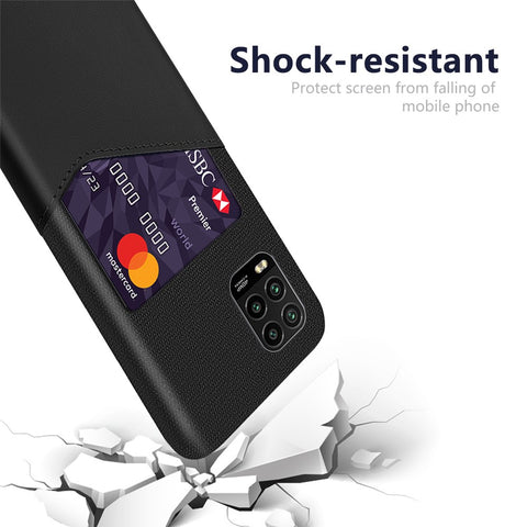 Cloth Splicing PU Leather Coated PC Hard Case with Card Slot for Xiaomi Mi 10 Lite 5G