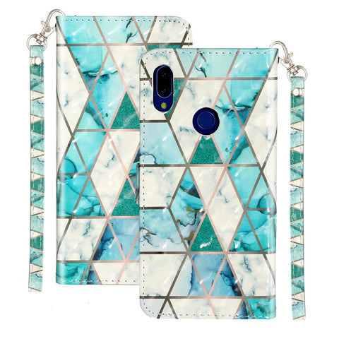Light Spot Decor Pattern Printing Wallet Stand Flip Leather Cover for Xiaomi Redmi 7