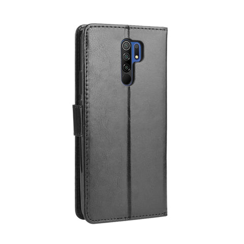 Crazy Horse Texture Wallet Stand Leather Phone Case for Xiaomi Redmi 9 Prime (India) / Redmi 9