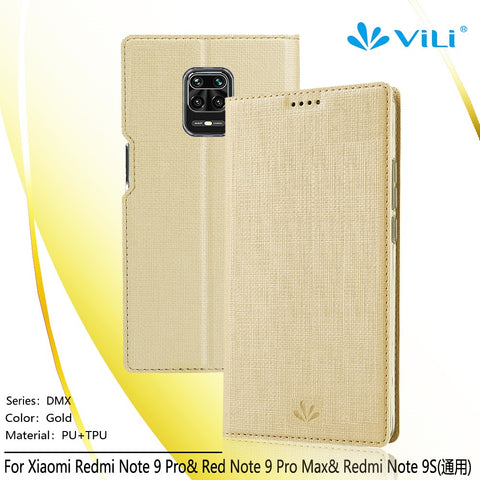 VILI DMX Cross Texture Leather Flip Cover for Xiaomi Redmi Note 9S/Note 9 Pro/Note 9 Pro Max