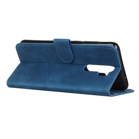 KHAZNEH Retro Leather Wallet Stand Mobile Phone Shell for Xiaomi Redmi 9