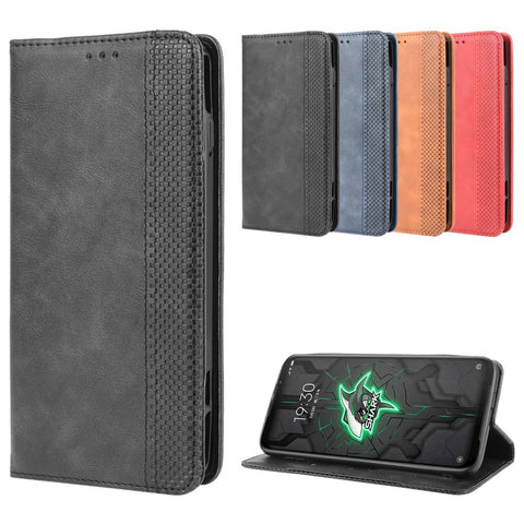 Auto-absorbed PU Leather Shell Wallet Cell Phone Cover for Xiaomi Black Shark 3 Pro