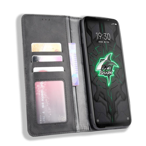 Auto-absorbed PU Leather Shell Wallet Cell Phone Cover for Xiaomi Black Shark 3 Pro