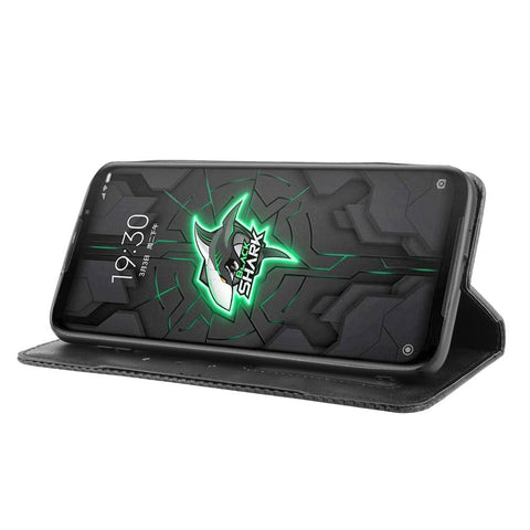 Auto-absorbed PU Leather Shell Wallet Cell Phone Cover for Xiaomi Black Shark 3 Pro