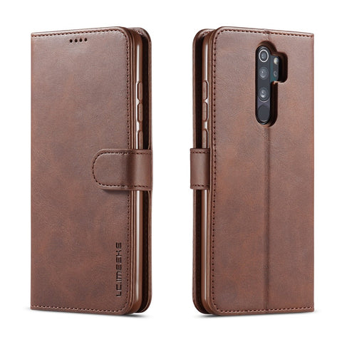 LC.IMEEKE Cowhide Texture Leather Wallet Stand Phone Case for Xiaomi Redmi 9