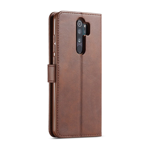 LC.IMEEKE Cowhide Texture Leather Wallet Stand Phone Case for Xiaomi Redmi 9