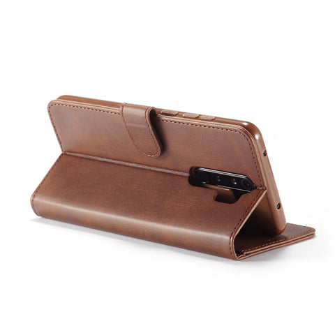 LC.IMEEKE Cowhide Texture Leather Wallet Stand Phone Case for Xiaomi Redmi 9