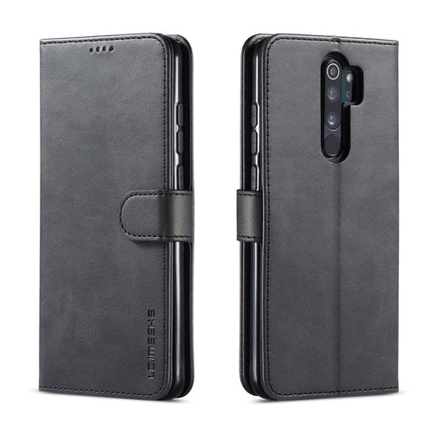 LC.IMEEKE Cowhide Texture Leather Wallet Stand Phone Case for Xiaomi Redmi 9