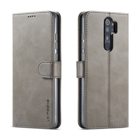LC.IMEEKE Cowhide Texture Leather Wallet Stand Phone Case for Xiaomi Redmi 9