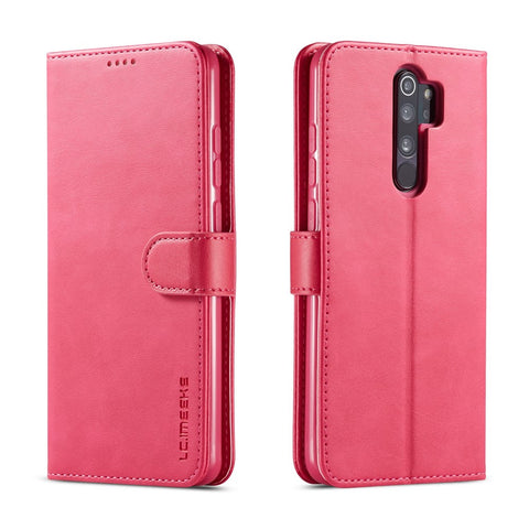 LC.IMEEKE Cowhide Texture Leather Wallet Stand Phone Case for Xiaomi Redmi 9