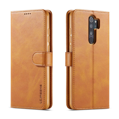 LC.IMEEKE Cowhide Texture Leather Wallet Stand Phone Case for Xiaomi Redmi 9