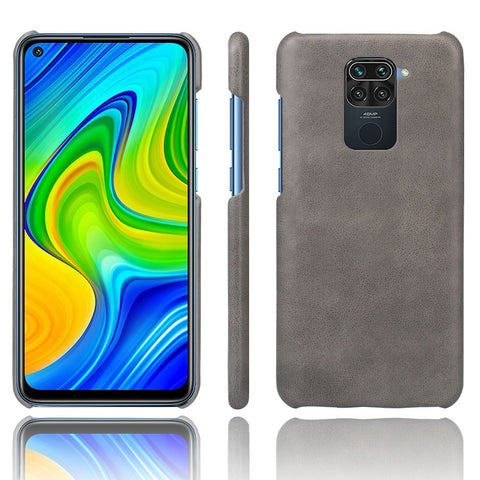 KSQ Crazy Horse Skin PU Leather Coated Hard PC Protective Shell for Xiaomi Redmi Note 9/Redmi 10X 4G