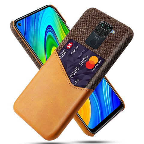 KSQ Cloth + PU Leather + PC Cover with Card Slot Shell for Xiaomi Redmi Note 9/Redmi 10X 4G