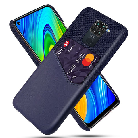 KSQ Cloth + PU Leather + PC Cover with Card Slot Shell for Xiaomi Redmi Note 9/Redmi 10X 4G