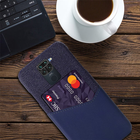 KSQ Cloth + PU Leather + PC Cover with Card Slot Shell for Xiaomi Redmi Note 9/Redmi 10X 4G