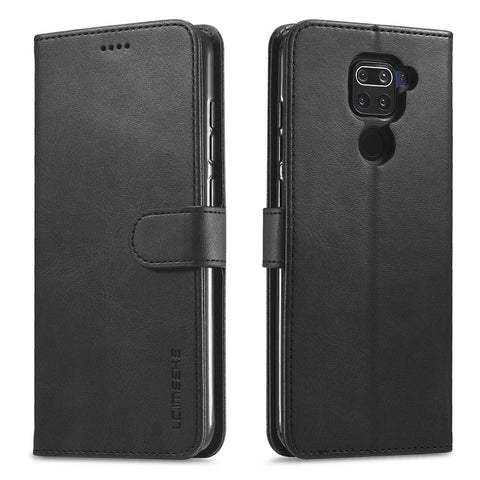 LC.IMEEKE Leather Wallet Case for Xiaomi Redmi Note 9 Mobile Phone Case Stand Design Magnetic Clasp