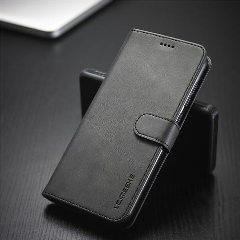 LC.IMEEKE Leather Wallet Case for Xiaomi Redmi Note 9 Mobile Phone Case Stand Design Magnetic Clasp