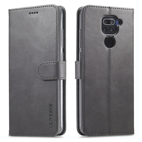 LC.IMEEKE Leather Wallet Case for Xiaomi Redmi Note 9 Mobile Phone Case Stand Design Magnetic Clasp