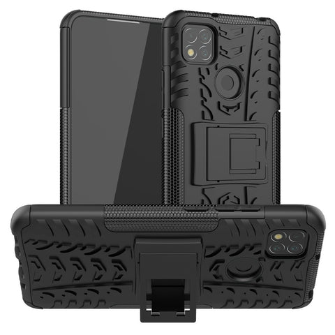 Cool Tyre PC + TPU 2 in 1 Kickstand Protection Phone Shell for Xiaomi Redmi 9C/9C NFC/Redmi 9 (India)/Redmi 10A/Xiaomi Poco C3