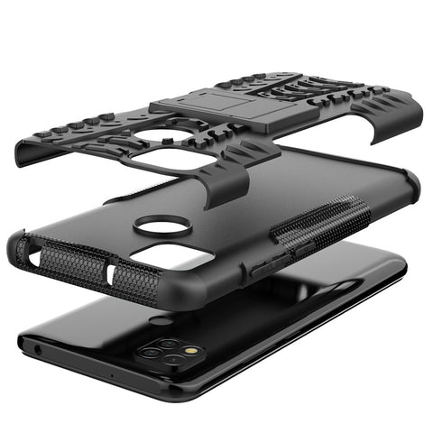 Cool Tyre PC + TPU 2 in 1 Kickstand Protection Phone Shell for Xiaomi Redmi 9C/9C NFC/Redmi 9 (India)/Redmi 10A/Xiaomi Poco C3
