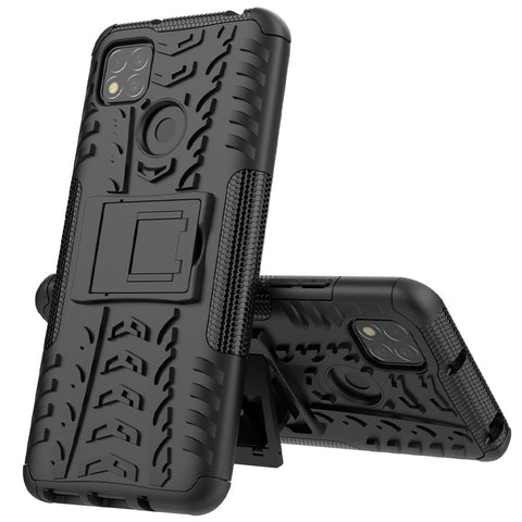 Cool Tyre PC + TPU 2 in 1 Kickstand Protection Phone Shell for Xiaomi Redmi 9C/9C NFC/Redmi 9 (India)/Redmi 10A/Xiaomi Poco C3