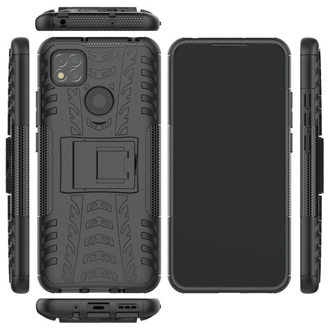 Cool Tyre PC + TPU 2 in 1 Kickstand Protection Phone Shell for Xiaomi Redmi 9C/9C NFC/Redmi 9 (India)/Redmi 10A/Xiaomi Poco C3