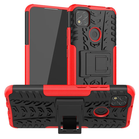 Cool Tyre PC + TPU 2 in 1 Kickstand Protection Phone Shell for Xiaomi Redmi 9C/9C NFC/Redmi 9 (India)/Redmi 10A/Xiaomi Poco C3