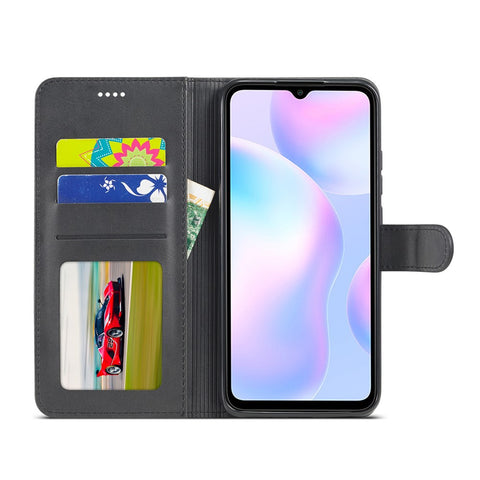 LC.IMEEKE Wallet Stand Leather Mobile Phone Cover for Xiaomi Redmi 9A