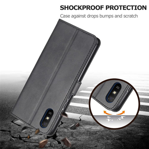 LC.IMEEKE Wallet Stand Leather Mobile Phone Cover for Xiaomi Redmi 9A