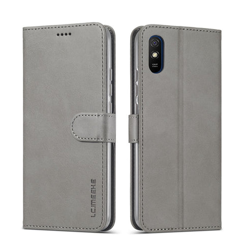 LC.IMEEKE Wallet Stand Leather Mobile Phone Cover for Xiaomi Redmi 9A