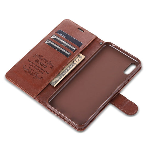 AZNS Wallet Stand Leather Protective Case for Xiaomi Redmi 9A