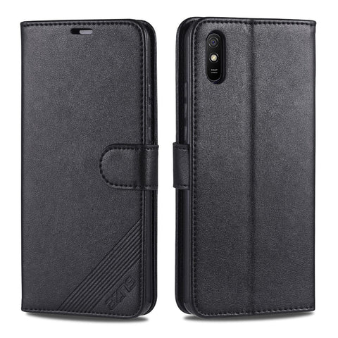 AZNS Wallet Stand Leather Protective Case for Xiaomi Redmi 9A