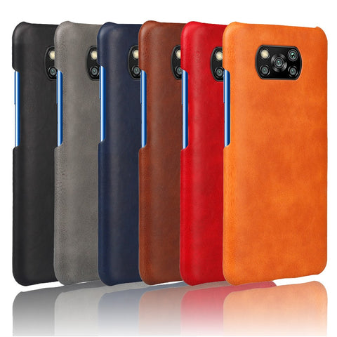 KSQ Crazy Horse PU Leather Coated Hard PC Case Phone Shell for Xiaomi Poco X3 NFC / Poco X3
