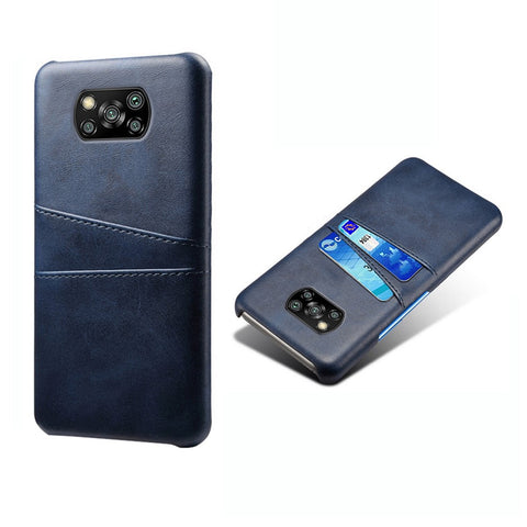 KSQ Hard Cover Double Card Slots PU Leather + Plastic Shell for Xiaomi Poco X3 NFC / Poco X3