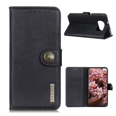 KHAZNEH Leather Cover for Xiaomi Poco X3 NFC Wallet Stand Cell Phone Case