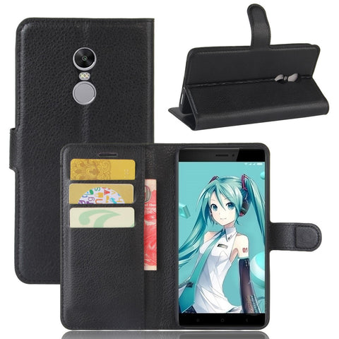 Litchi Texture Leather Wallet Phone Case with Stand for Xiaomi Redmi Note 4X