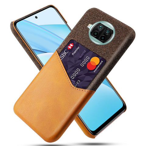 KSQ Card Holder Cloth + PU Leather Coated PC Back Cover for Xiaomi Mi 10T Lite 5G/Mi 10i 5G/Redmi Note 9 Pro 5G