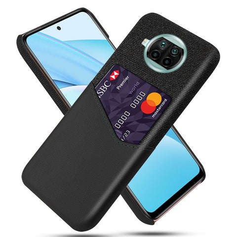 KSQ Card Holder Cloth + PU Leather Coated PC Back Cover for Xiaomi Mi 10T Lite 5G/Mi 10i 5G/Redmi Note 9 Pro 5G
