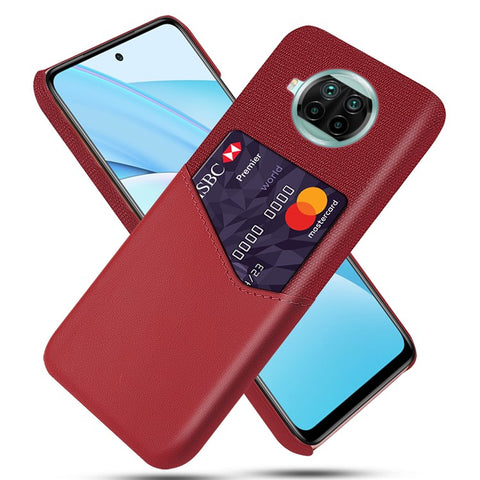 KSQ Card Holder Cloth + PU Leather Coated PC Back Cover for Xiaomi Mi 10T Lite 5G/Mi 10i 5G/Redmi Note 9 Pro 5G