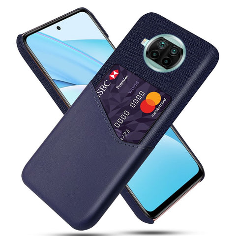 KSQ Card Holder Cloth + PU Leather Coated PC Back Cover for Xiaomi Mi 10T Lite 5G/Mi 10i 5G/Redmi Note 9 Pro 5G