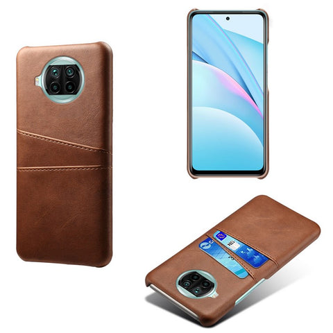 KSQ PU Leather Coated Hard PC Cover with Double Card Slots for Xiaomi Mi 10T Lite 5G/Mi 10i 5G/Redmi Note 9 Pro 5G