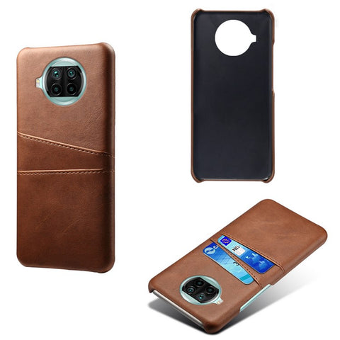 KSQ PU Leather Coated Hard PC Cover with Double Card Slots for Xiaomi Mi 10T Lite 5G/Mi 10i 5G/Redmi Note 9 Pro 5G