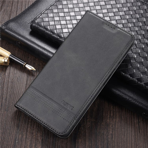 AZNS Auto-Absorbed Leather Wallet Stand Protective Cover Case for Xiaomi Poco X3/Poco X3 NFC