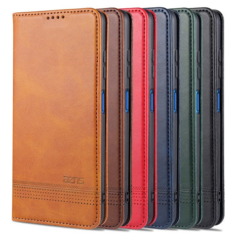 AZNS Auto-Absorbed Leather Wallet Stand Protective Cover Case for Xiaomi Poco X3/Poco X3 NFC