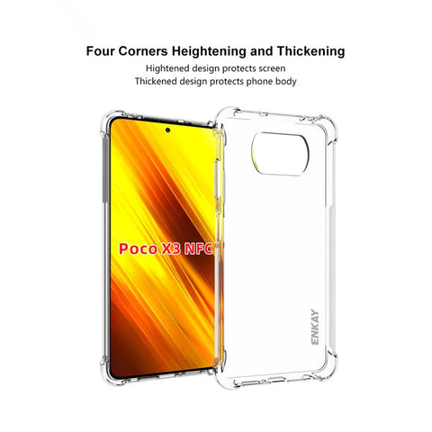 ENKAY ENK-PC0622 2 in 1 Clear TPU Case + [Complete Cover] 0.26mm 9H 2.5D Tempered Glass Full Glue Screen Film for Xiaomi Poco X3/Poco X3 NFC
