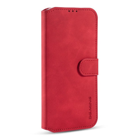 DG.MING Vintage Style Leather Wallet Stand Cover Shell with Handy Strap for Xiaomi Mi 10T 5G/10T Pro 5G/Redmi K30S